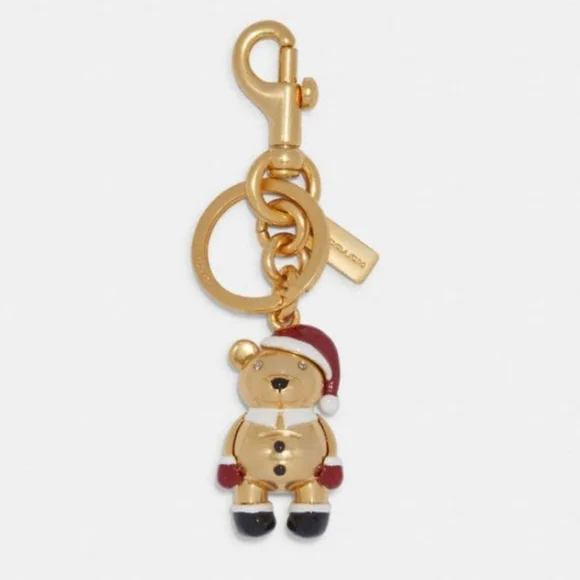 Coach 3D Santa Bear Bag Charm Accessories